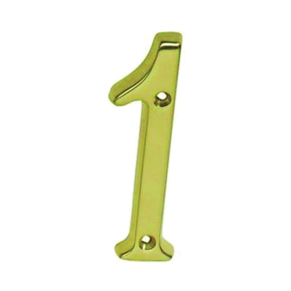 Schlage SC2-3016-605 #1 House Number, Character: 1, 4 in H Character, Brass Character, Solid Brass