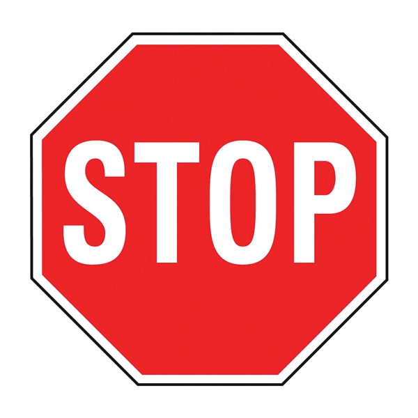 HY-KO HW-31 Traffic Sign, Stop, White Legend, Aluminum, 18 in W x 18 in H Dimensions