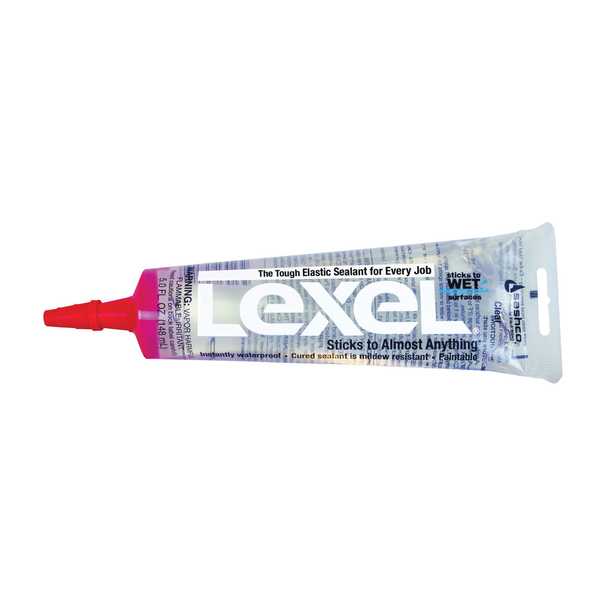 Lexel 13013 Elastic Sealant, Clear, 7 days Curing, 0 to 120 deg F, 5 oz Squeeze Tube