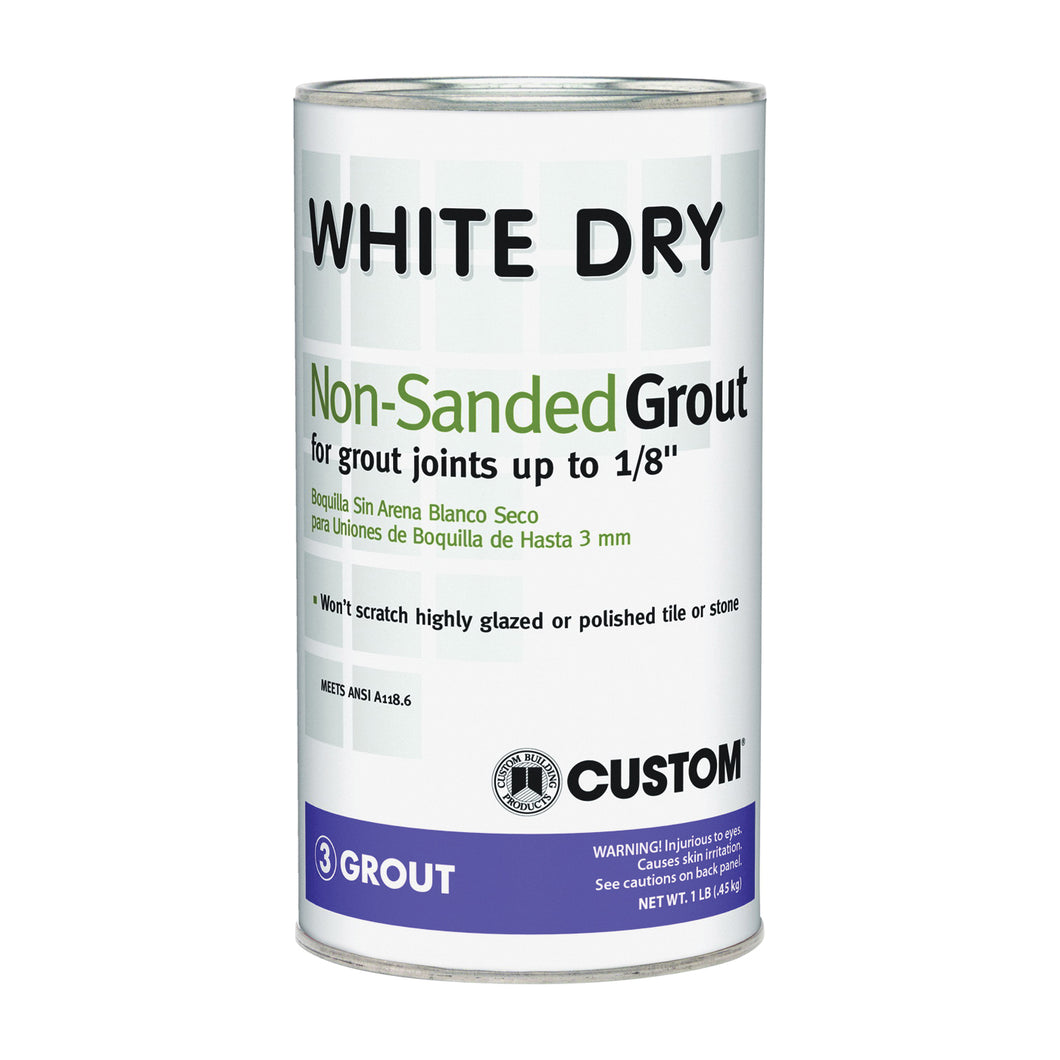 CUSTOM WDG1-6 Polymer Modified Grout, Powder, Characteristic, White, 1 lb Can