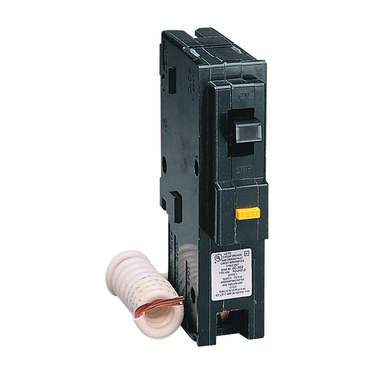 Square D Homeline HOM120GFICP Circuit Breaker, Mini, 20 A, 1 -Pole, 120 V, Fixed Trip, Plug Mounting, Black