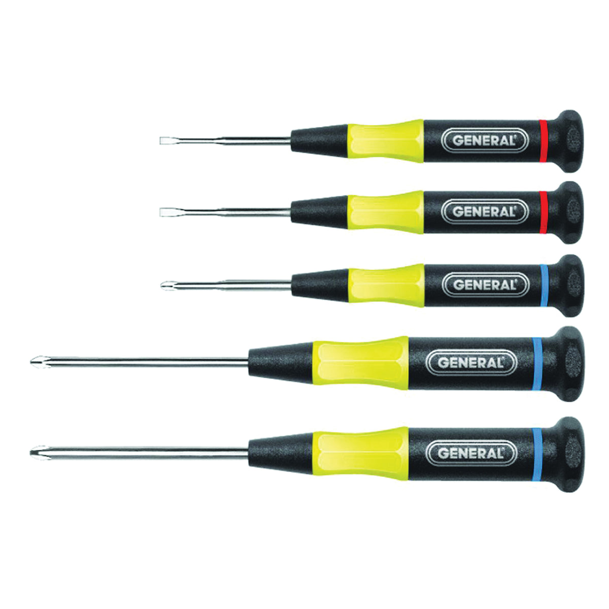 GENERAL 700 Screwdriver Set, Steel, Chrome, Specifications: Round Shank