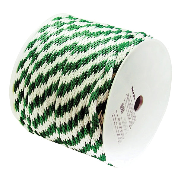 Wellington 46409 Derby Rope, 5/8 in Dia, 200 ft L, 450 lb Working Load, Polypropylene, Green/White