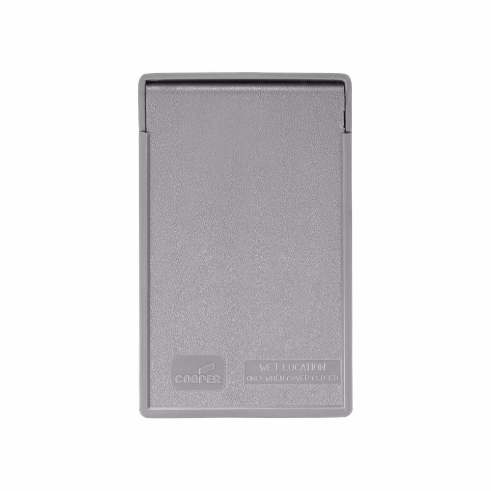 Eaton Wiring Devices S2962 Cover, 7 in L, 4-1/2 in W, Rectangular, Thermoplastic, Gray, Electro-Plated