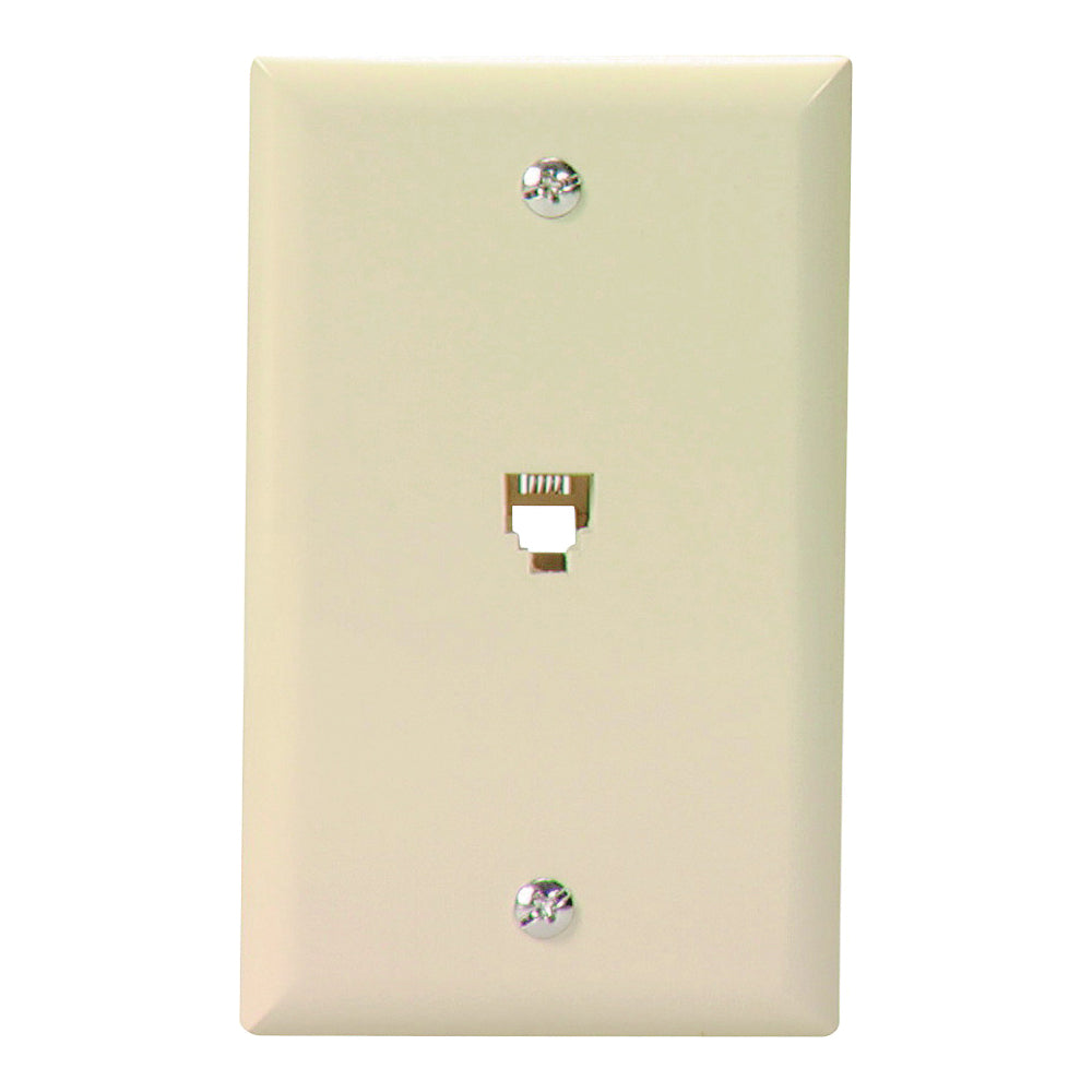 Eaton Wiring Devices 3532-4V Telephone Jack with Wallplate, Thermoplastic Housing Material, Ivory