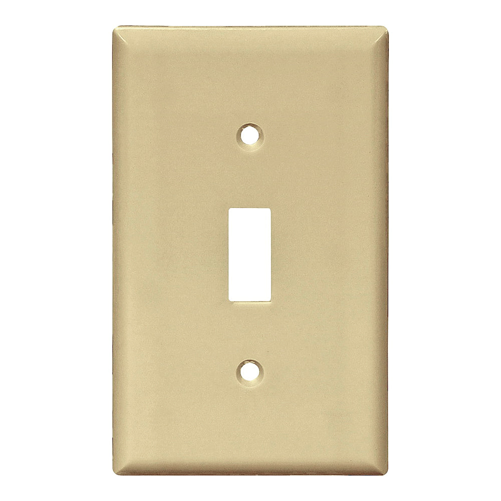 Eaton Wiring Devices 5134V Wallplate, 4-1/2 in L, 2-3/4 in W, 1 -Gang, Nylon, Ivory, High-Gloss
