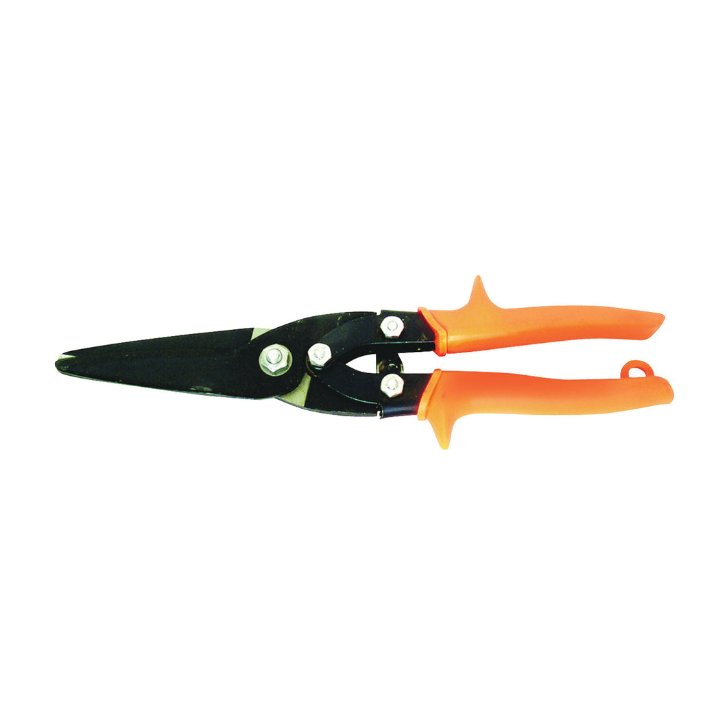 Crescent Wiss M300N Utility Snip, 10-1/2 in OAL, Straight Cut, Steel Blade, Non-Slip Grip Handle, Orange Handle