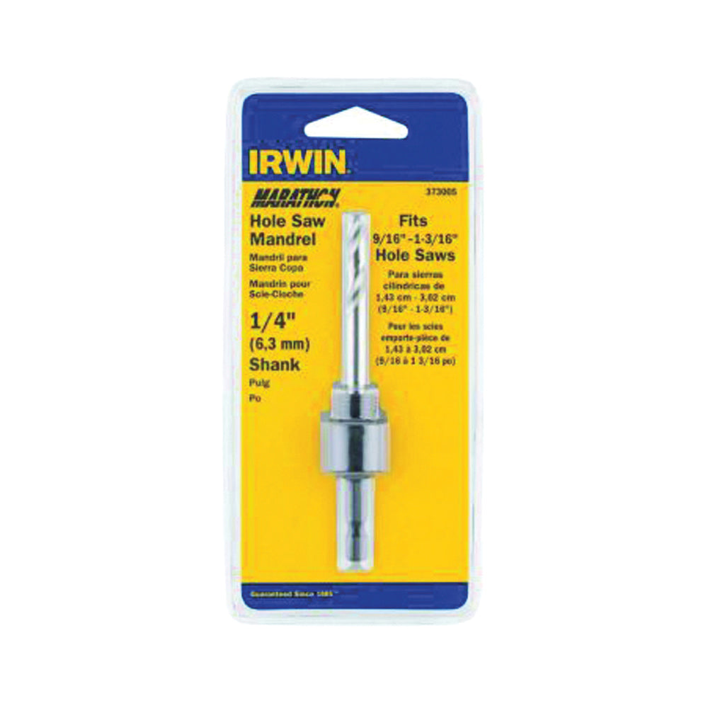 IRWIN 373004 Mandrel Hole Saw Arbor, 1/2 in Shank, Hex Shank