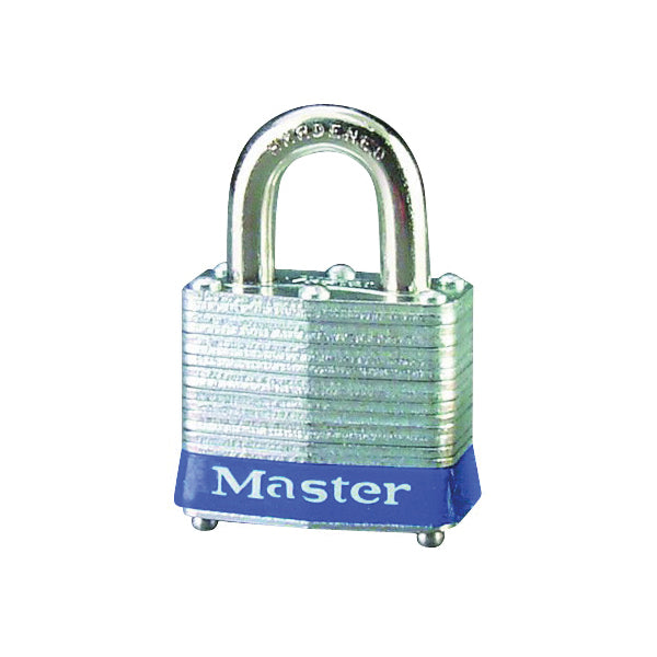 Master Lock 3UP Padlock, Open Shackle, 9/32 in Dia Shackle, 3/4 in H Shackle, Steel Shackle, Steel Body, Laminated