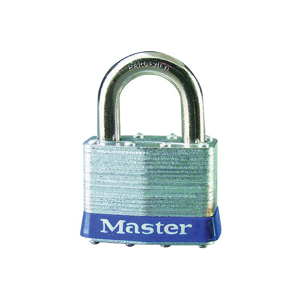 Master Lock 5UP Padlock, 3/8 in Dia Shackle, 1 in H Shackle, Hardened Boron Alloy Steel Shackle, Steel Body, Laminated