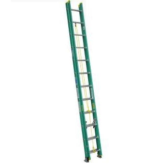 WERNER D5924-2 Extension Ladder, 23 ft H Reach, 225 lb, Fiberglass