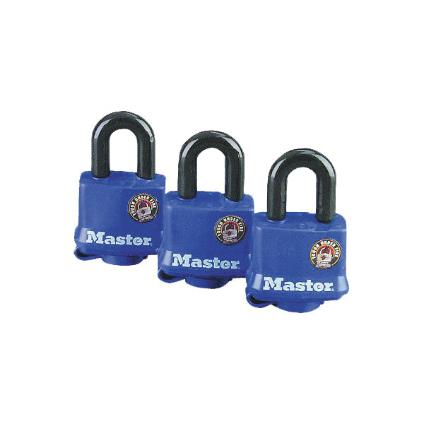 Master Lock 312TRI Padlock, Keyed Alike Key, 9/32 in Dia Shackle, 1-1/16 in H Shackle, Steel Shackle, Steel Body