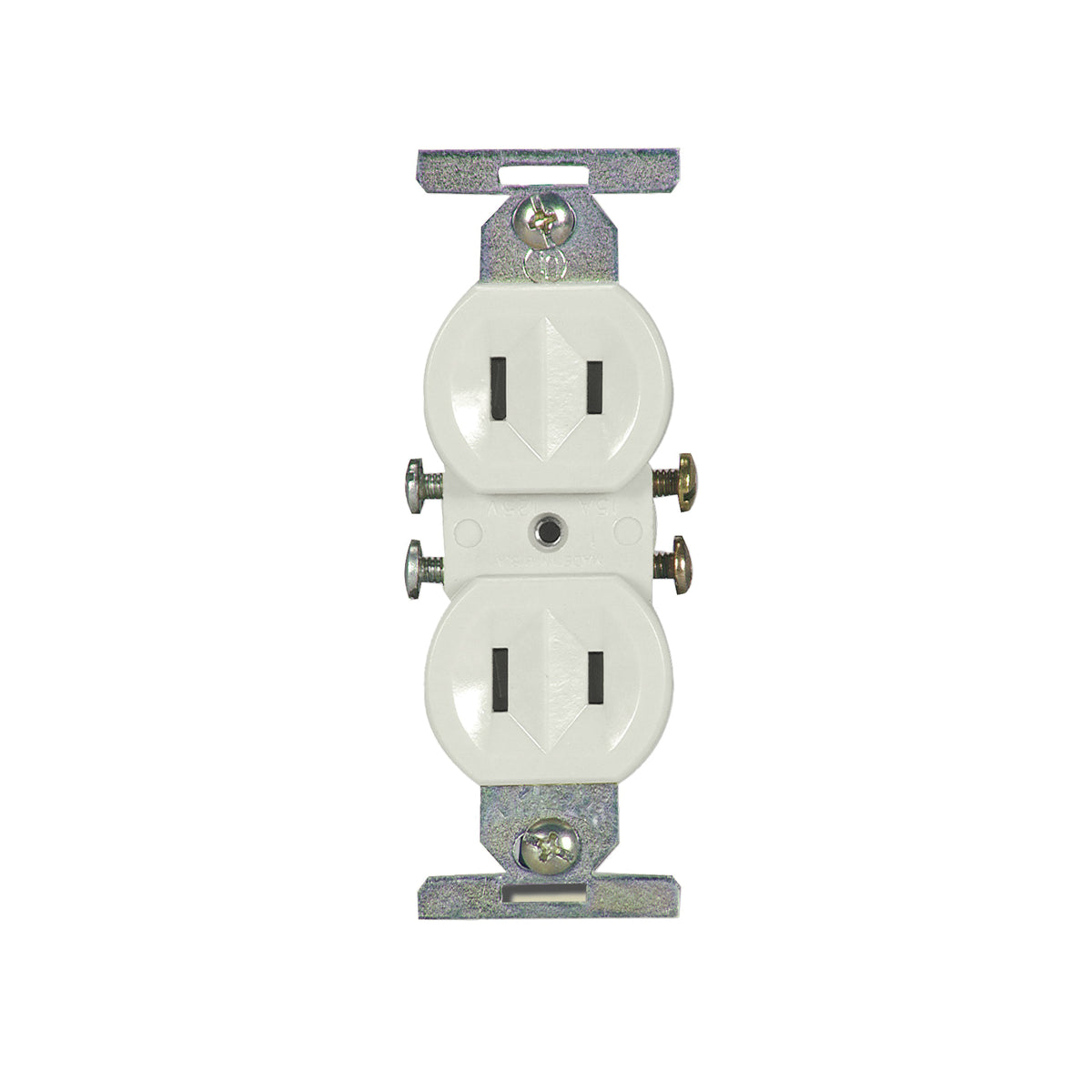 Eaton Wiring Devices 736W-BOX Duplex Receptacle, 2 -Pole, 15 A, 125 V, Side Wiring, NEMA: 1-15R, White