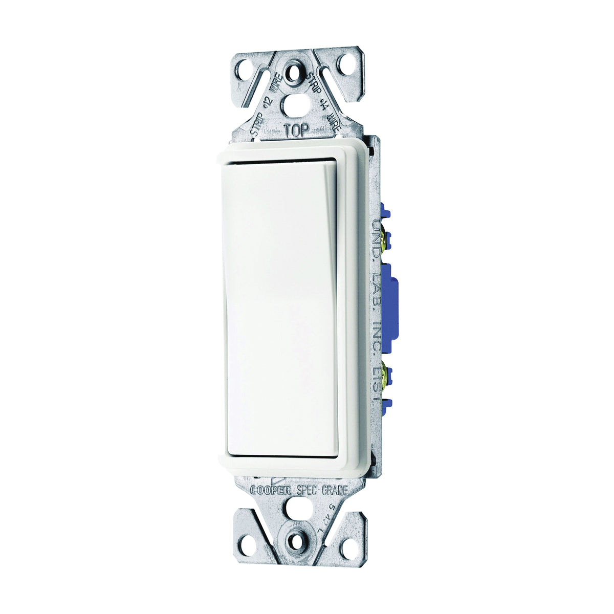 Eaton Wiring Devices 7500 C7503W-SP-L Rocker Switch, 15 A, 120/277 V, 3-Way, Lead Wire Terminal, White