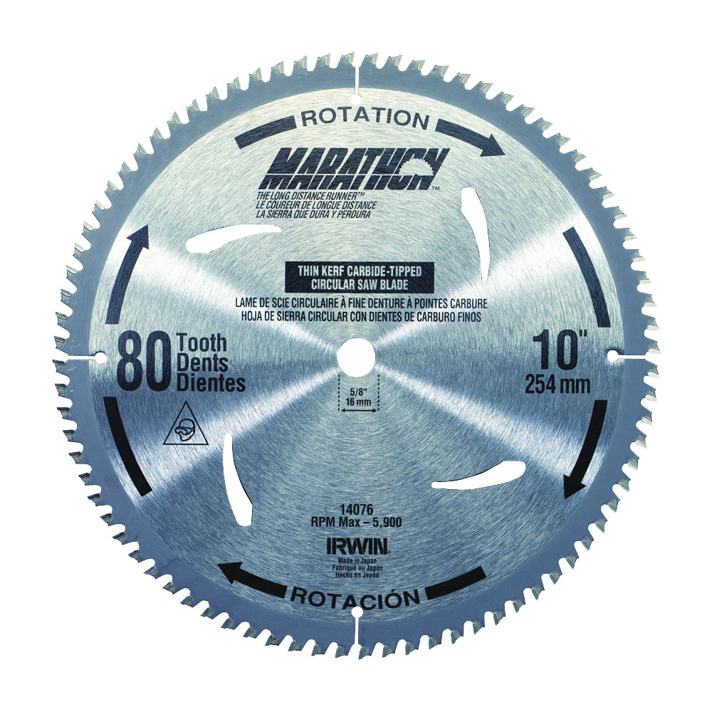 IRWIN MARATHON 14084 Table Saw Blade, 12 in Dia, 1 in Arbor, 100-Teeth, Carbide Cutting Edge