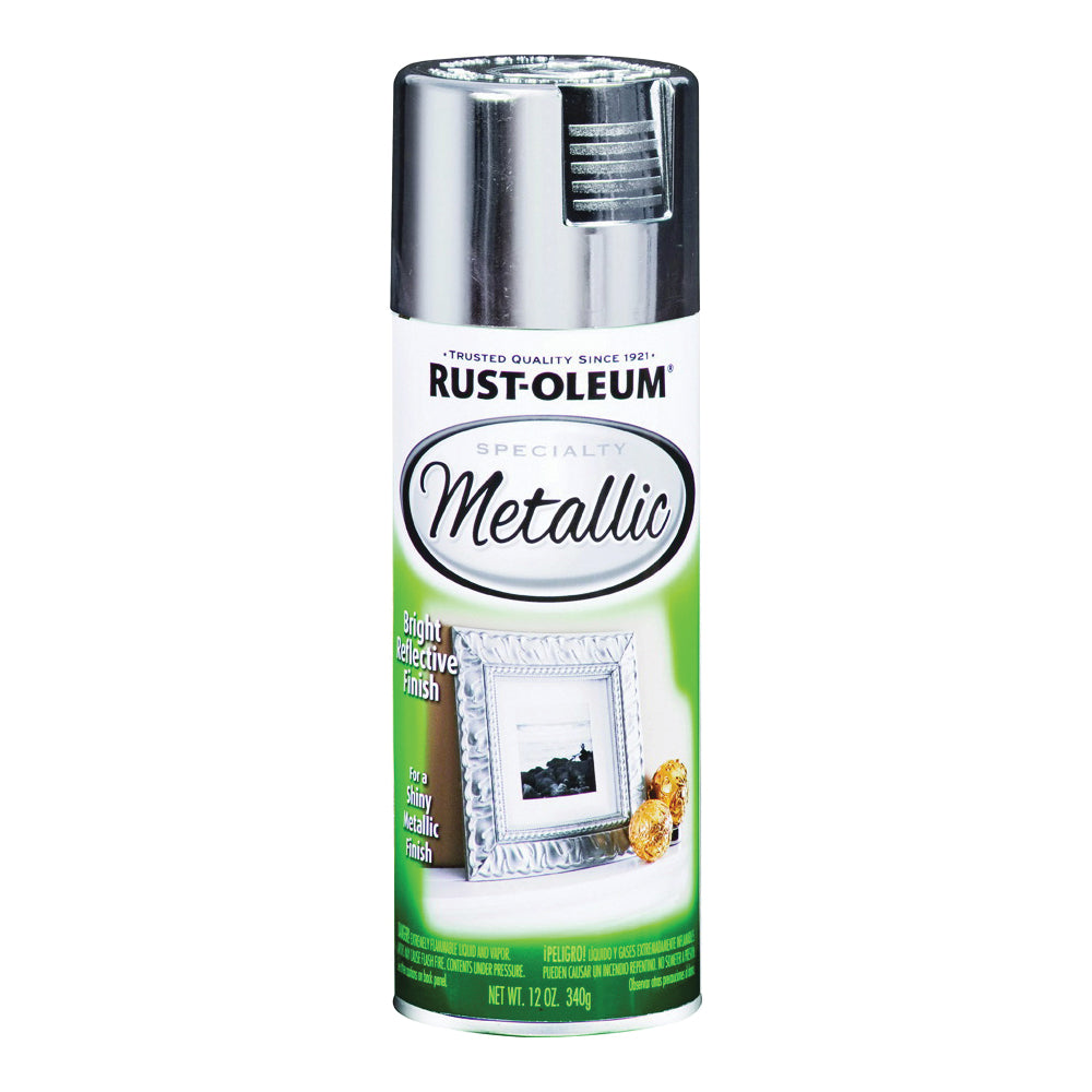 RUST-OLEUM 1915830 Metallic Spray Paint, Metallic, Silver, 11 oz, Aerosol Can