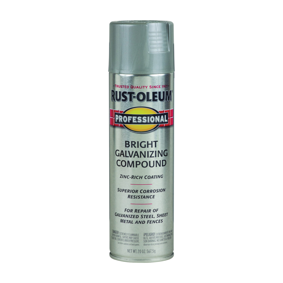 RUST-OLEUM PROFESSIONAL 7584838 Galvanizing Compound Spray Paint, Bright Gray, 20 oz