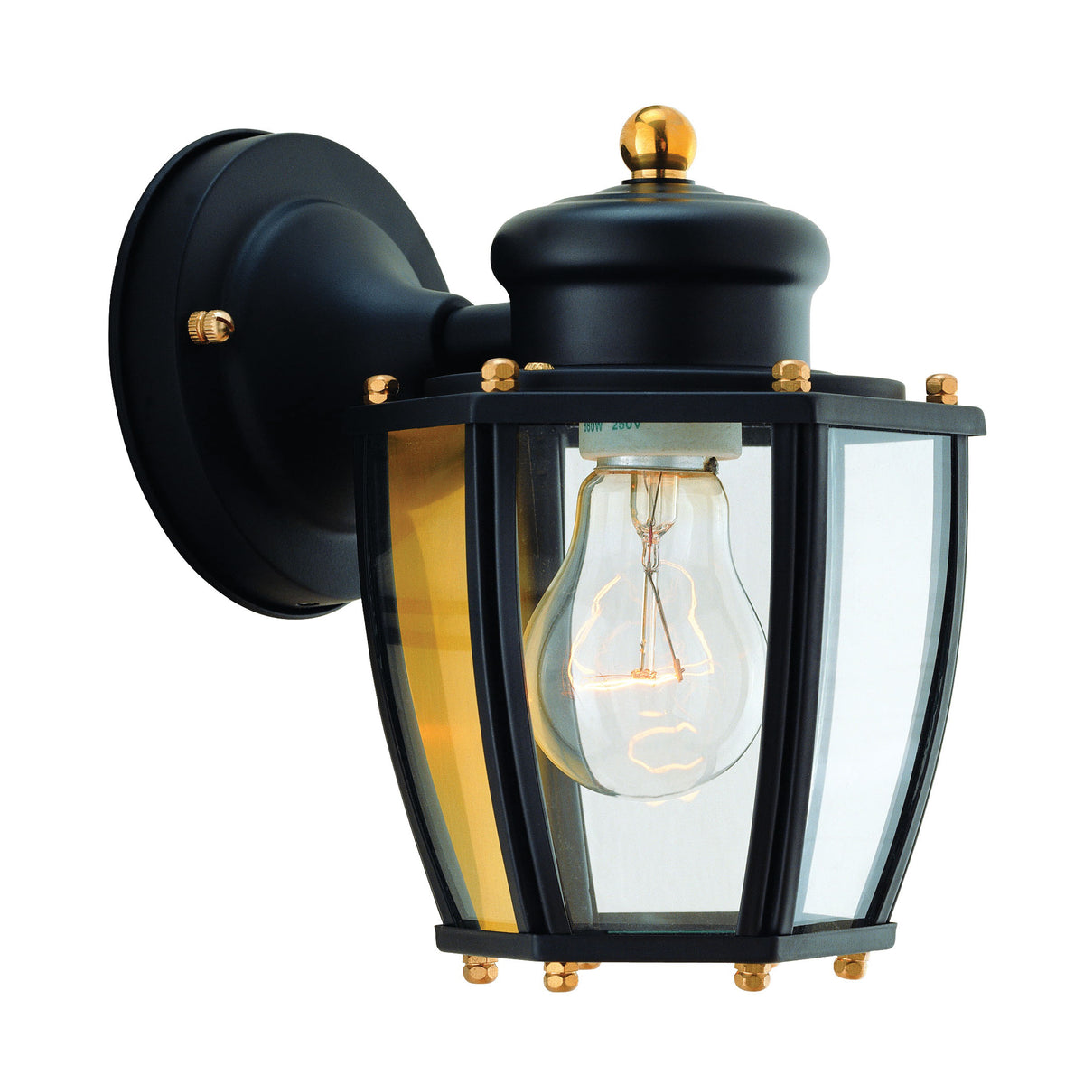 Boston Harbor HV-66961-BK Outdoor Wall Lantern, 120 V, 60 W, Steel Fixture, Black Fixture