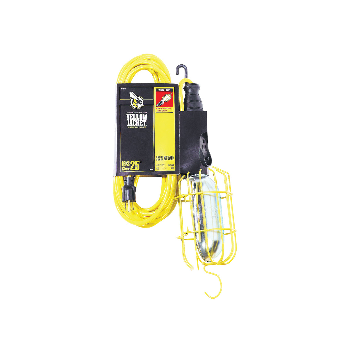 CCI 2893 Work Light with Outlet and Metal Guard, 12 A, 120 V, Incandescent Lamp, Yellow