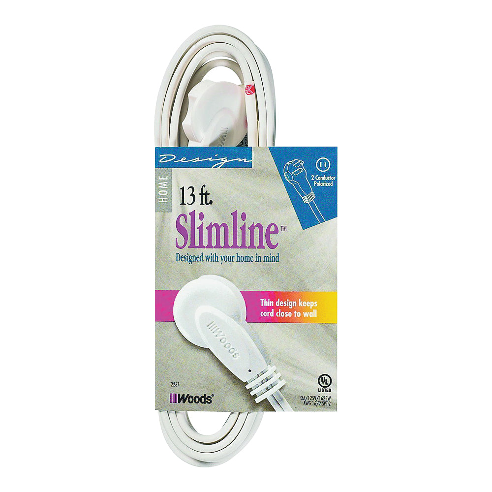 CCI 2237 Extension Cord, 16 AWG Cable, 13 ft L, 13 A, 125 V, White