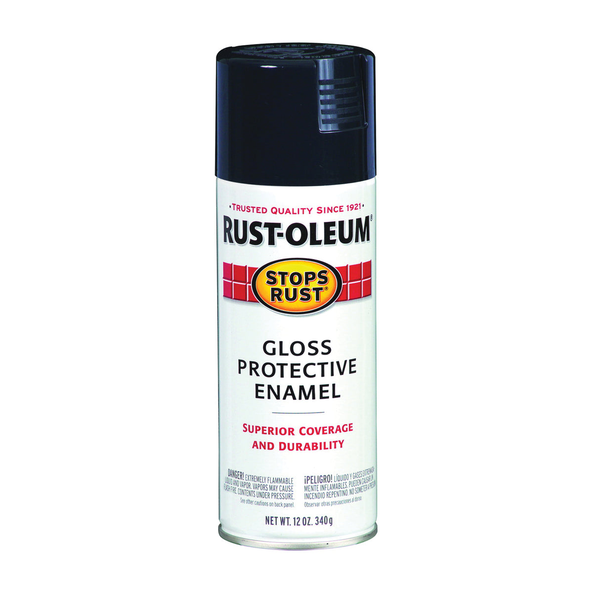 RUST-OLEUM STOPS RUST 7731830 Protective Enamel Spray Paint, Gloss, Grass Green, 12 oz, Aerosol Can