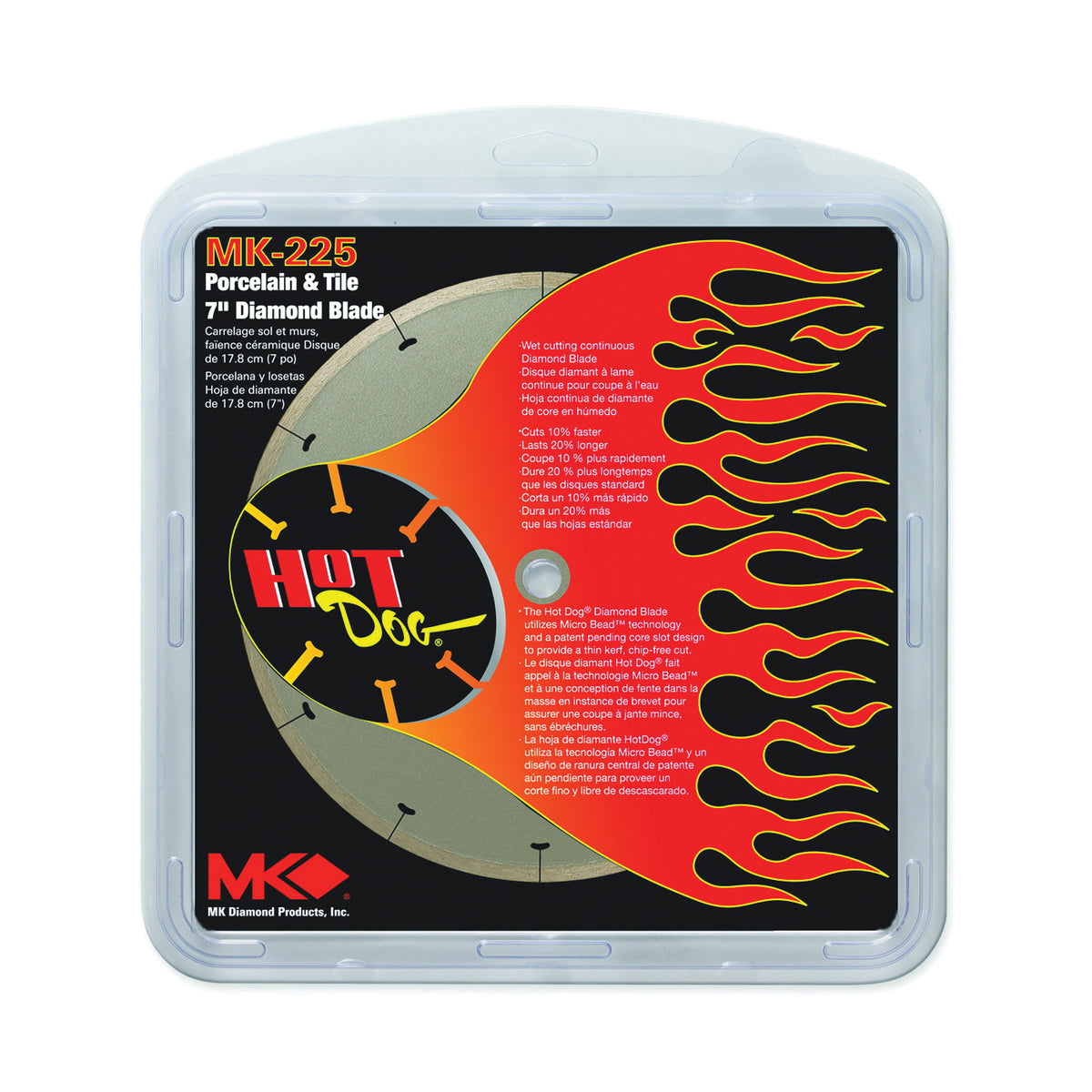 MK 158434 Circular Saw Blade, 7 in Dia, 5/8 in Arbor, Diamond Cutting Edge