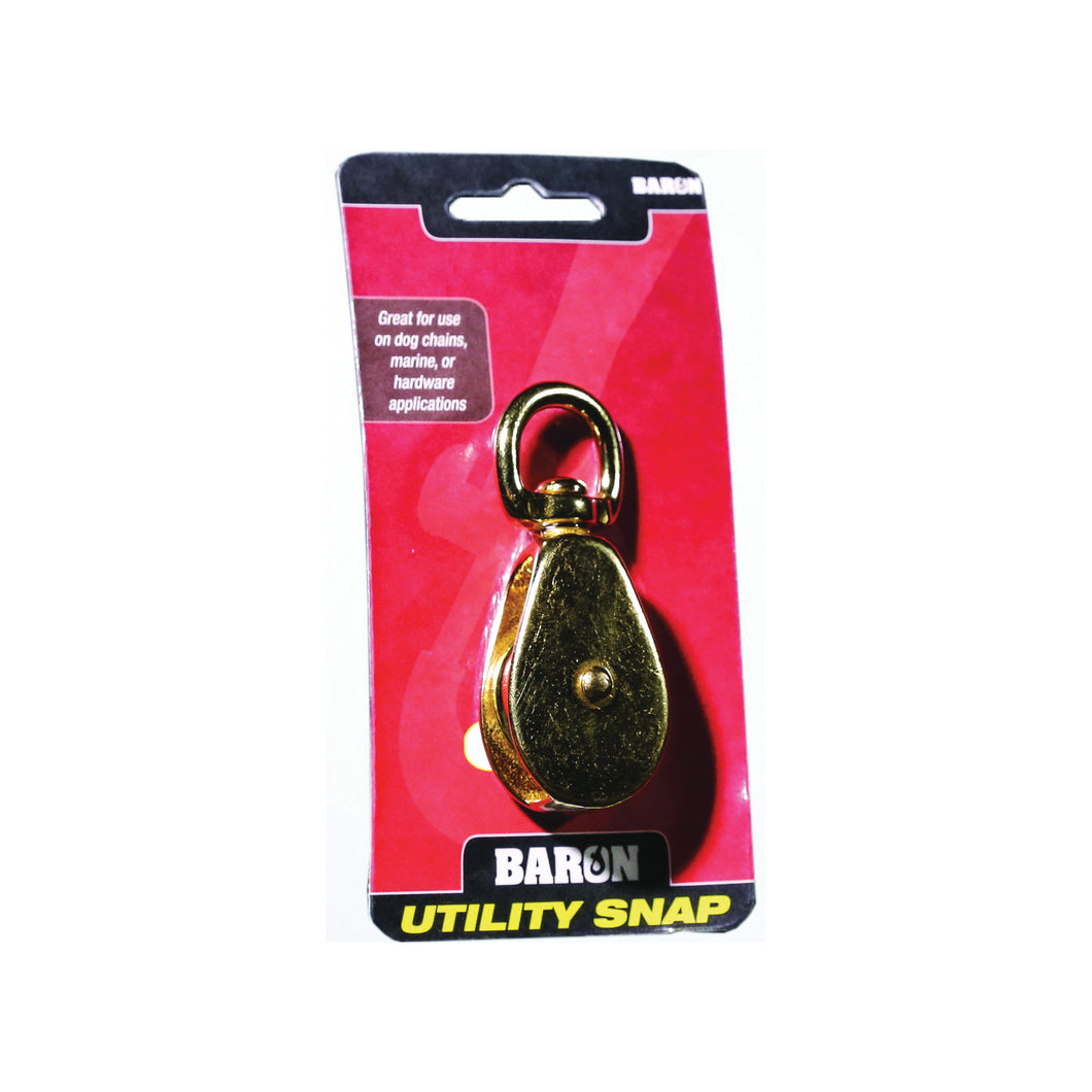 BARON C-0173B-1 Rope Pulley, 5/32 in Rope, 1 in Sheave, Polished