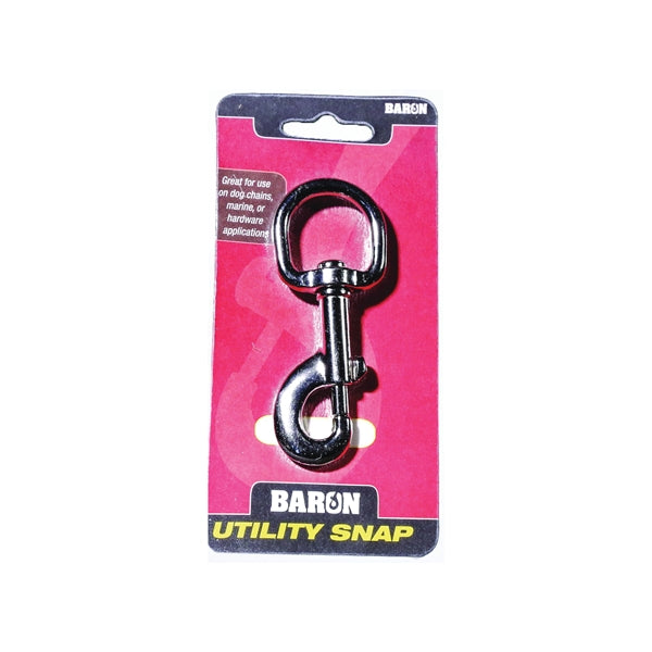 BARON C-225-1 Bolt Snap, 110 lb Working Load, Zinc-Aluminum Alloy, Nickel