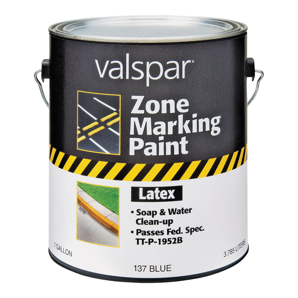Valspar 024.0000137.007 Zone Marking Paint, Flat, Blue, 1 gal, Pail