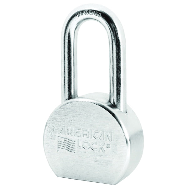 American Lock A701D Padlock, Keyed Different Key, Open Shackle, 7/16 in Dia Shackle, Boron Steel Shackle, Steel Body