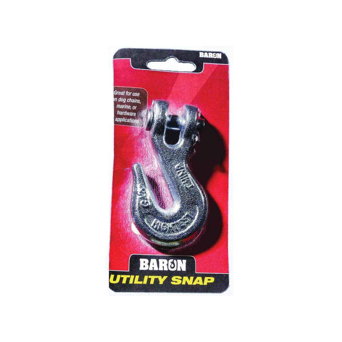 BARON C-330-1/4 Clevis Grab Hook, 2600 lb Working Load, Steel, Electro-Galvanized