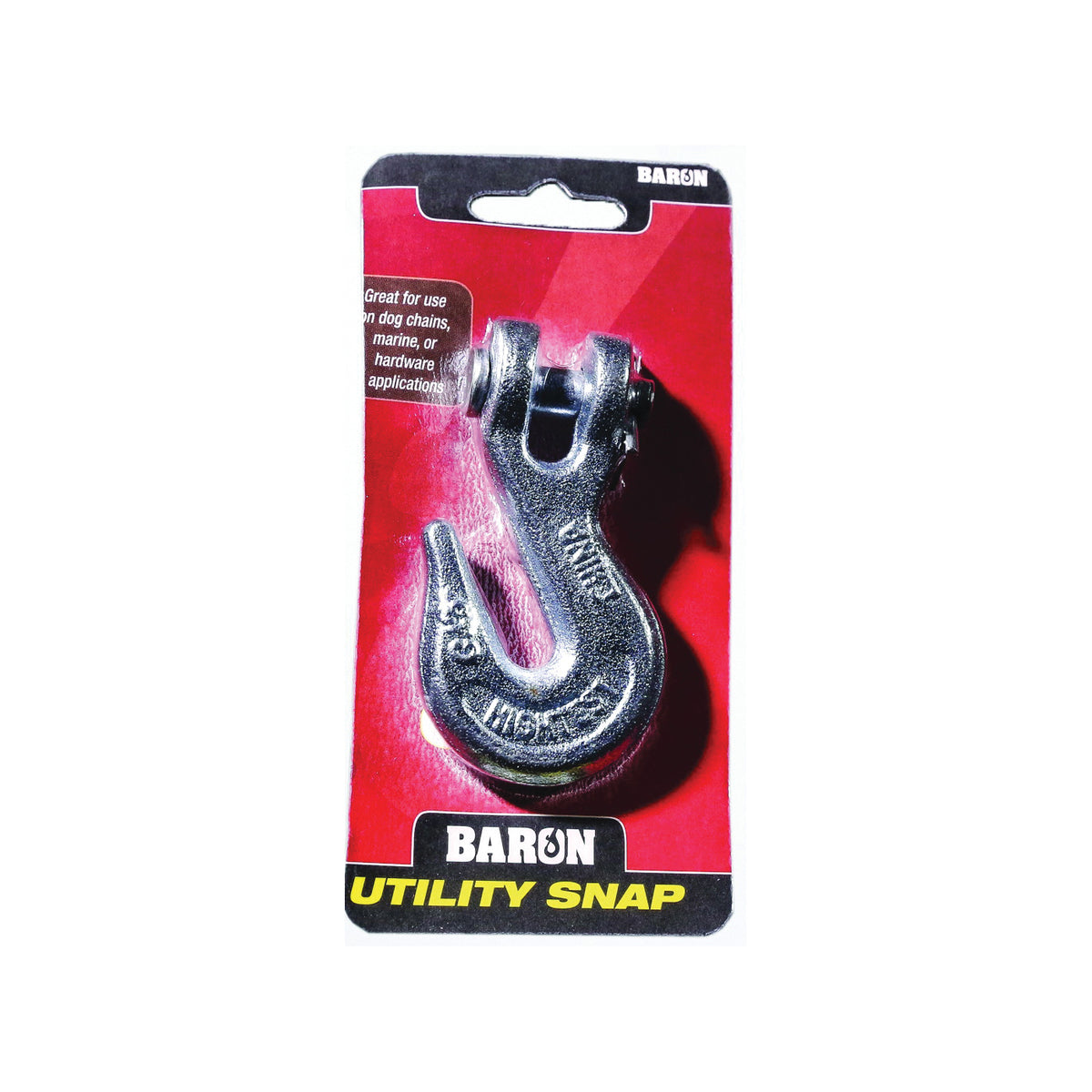 BARON C-330-5/16 Clevis Grab Hook, 3900 lb Working Load, Steel, Electro-Galvanized