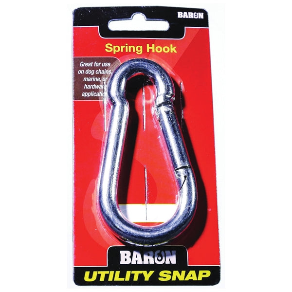 BARON C-2450-1/2 Spring Hook Snap Link, 600 lb Working Load, Steel, Nickel