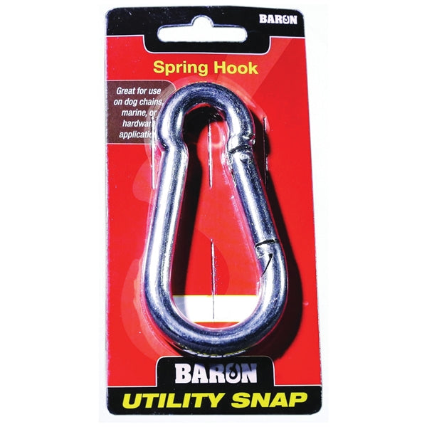 BARON C-2450-3/8 Spring Hook Snap Link, 400 lb Working Load, Steel, Nickel