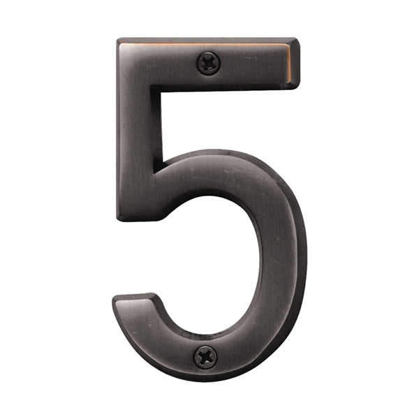 HY-KO Prestige Series BR-42OWB/5 House Number, Character: 5, 4 in H Character, Bronze Character, Solid Brass