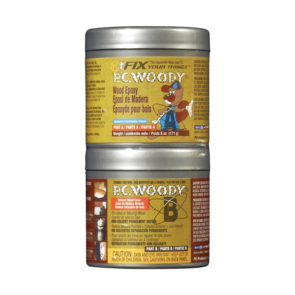 PROTECTIVE COATING PC-WOODY 6OZ Epoxy Adhesive, White, Paste, 6 oz Can