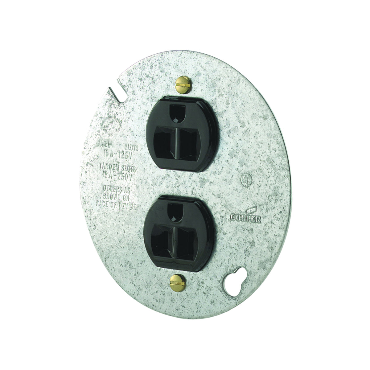 Eaton Wiring Devices 869-BOX Duplex Receptacle, 2 -Pole, 15 A, 125 V, Back, Side Wiring, NEMA: 5-15R, Brown