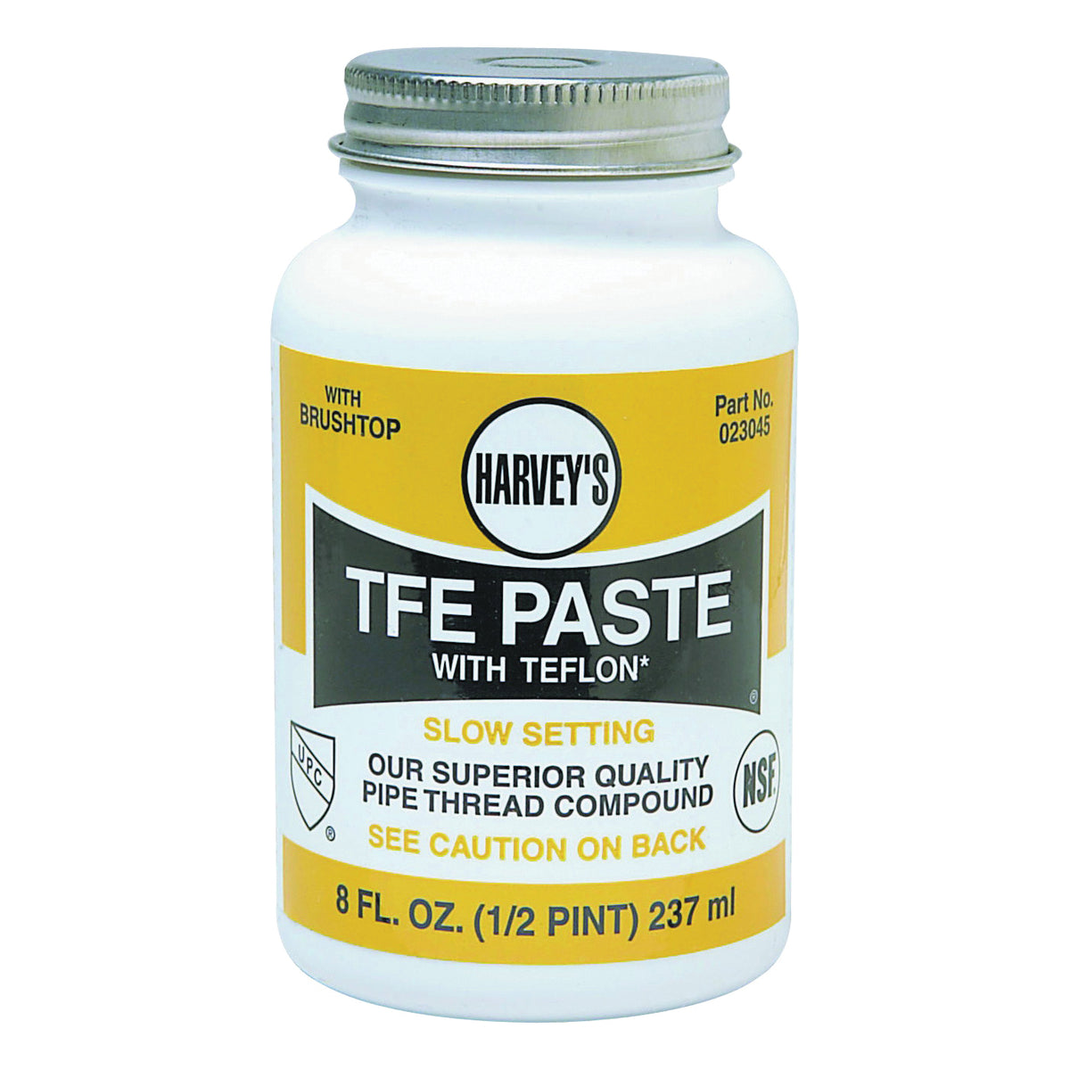 Harvey 023045 Pipe Thread Compound, 8 fl-oz Jar, Liquid, Paste, White