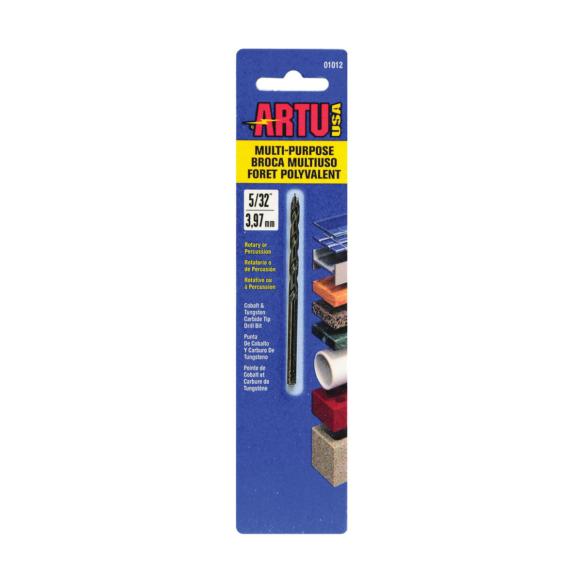 ARTU 01012 Jobber Drill Bit, 5/32 in Dia, 3-1/8 in OAL, Parabolic Flute, 5/32 in Dia Shank, Straight Shank