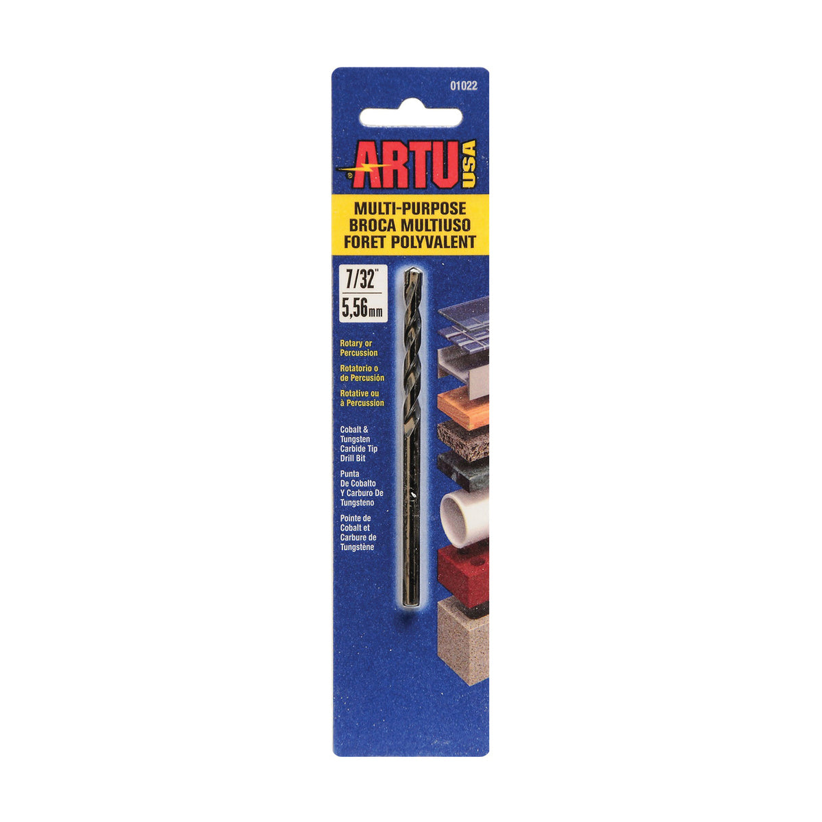 ARTU 01022 Jobber Drill Bit, 7/32 in Dia, 3-3/4 in OAL, Parabolic Flute, 7/32 in Dia Shank, Straight Shank