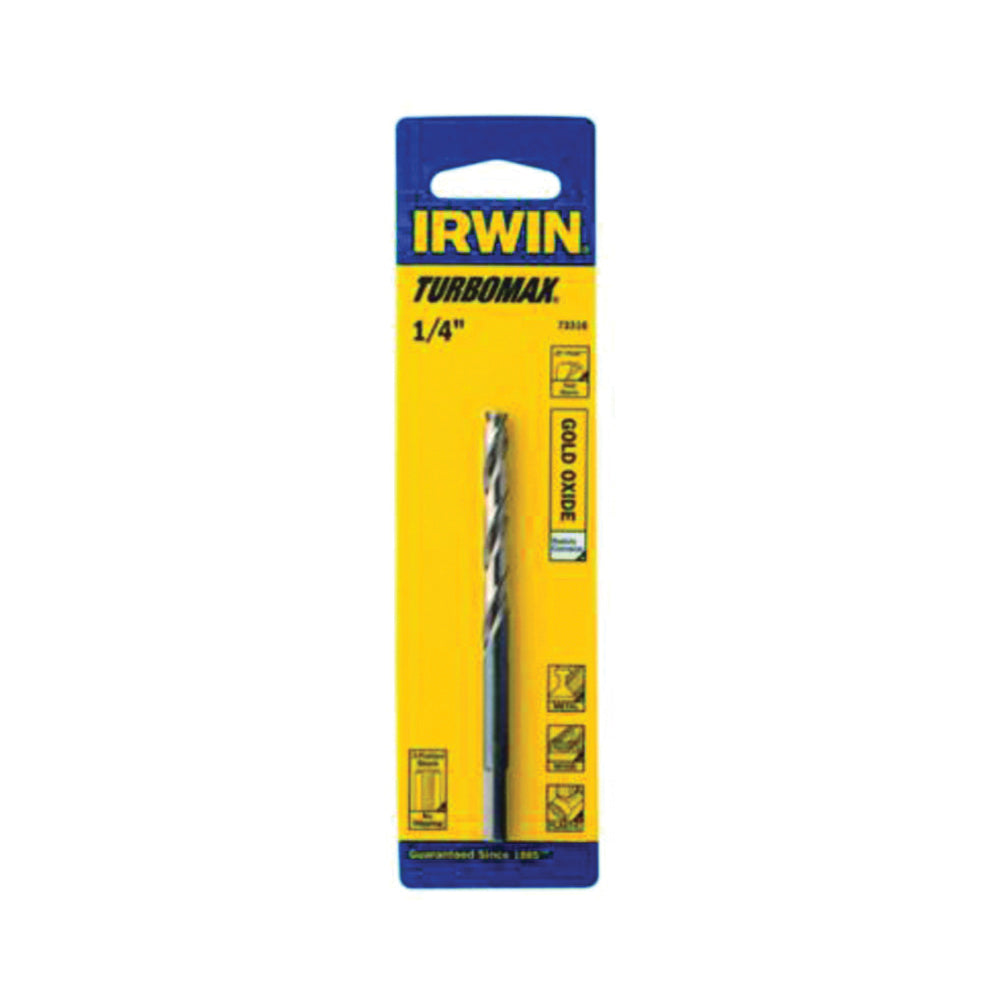 IRWIN 73319 Jobber Drill Bit, 19/64 in Dia, 4-3/8 in OAL, Spiral Flute, 19/64 in Dia Shank, 3-Flat Shank