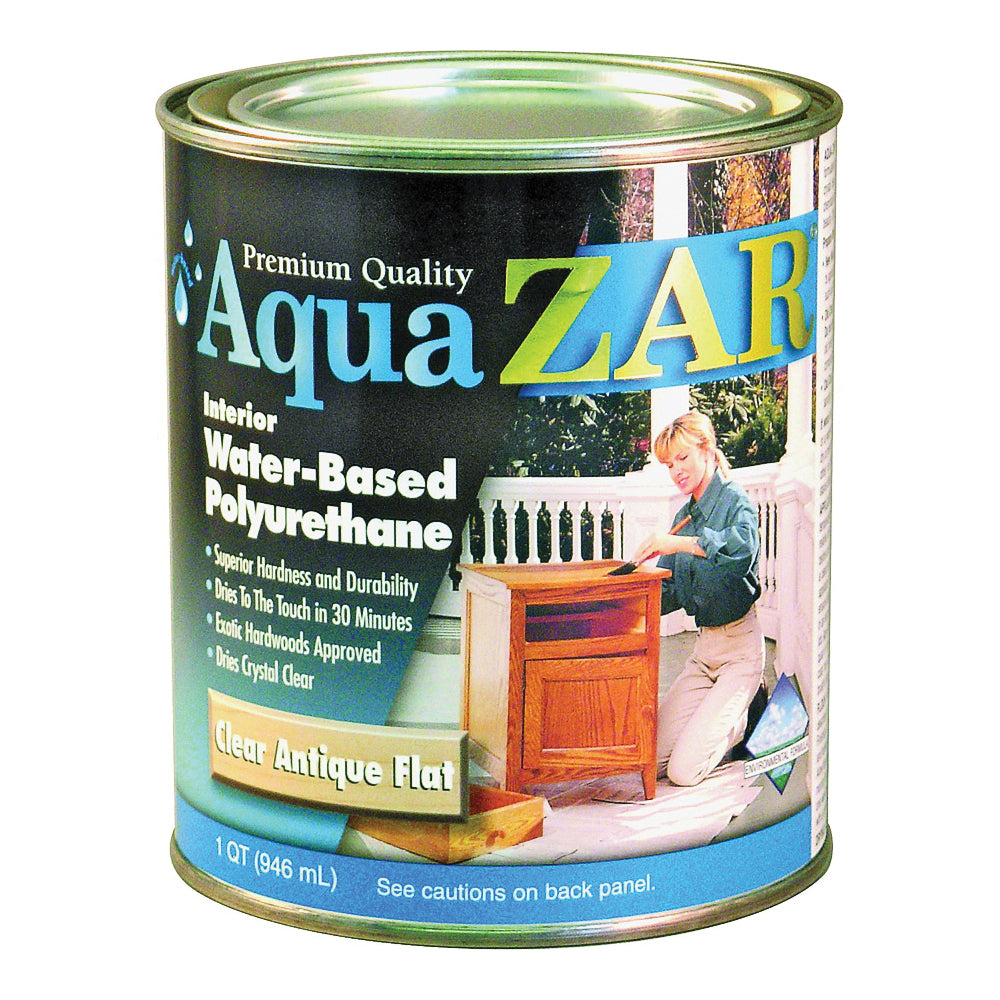 Aqua ZAR 34412 Polyurethane, Liquid, Antique Crystal Clear, 1 qt, Can