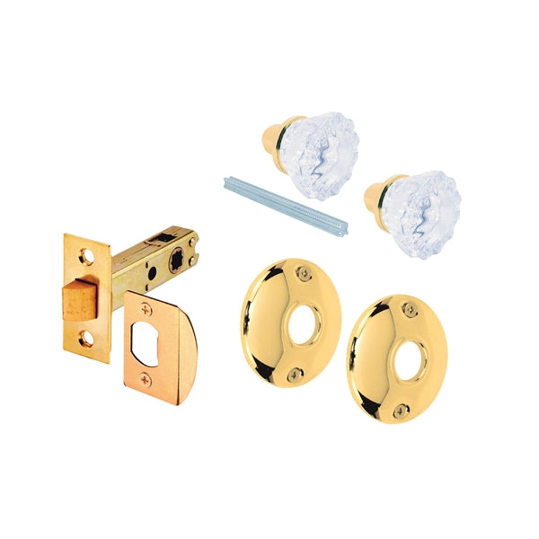 Defender Security E 2317 Glass Knob Passage Door Latch Set, Brass