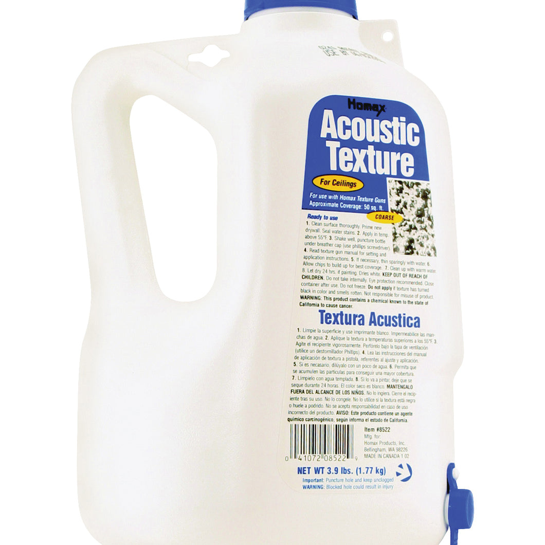 Homax 8522 Ceiling Texture, Liquid, Solvent, White, 2.2 L Bottle