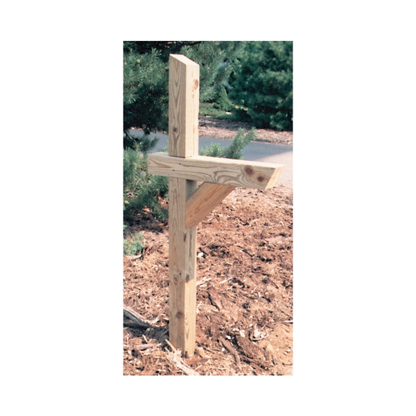 UPF 106053 Mailbox Post, 4 in L, 4 in W, 72 in H, Wood, Pressure-Treated