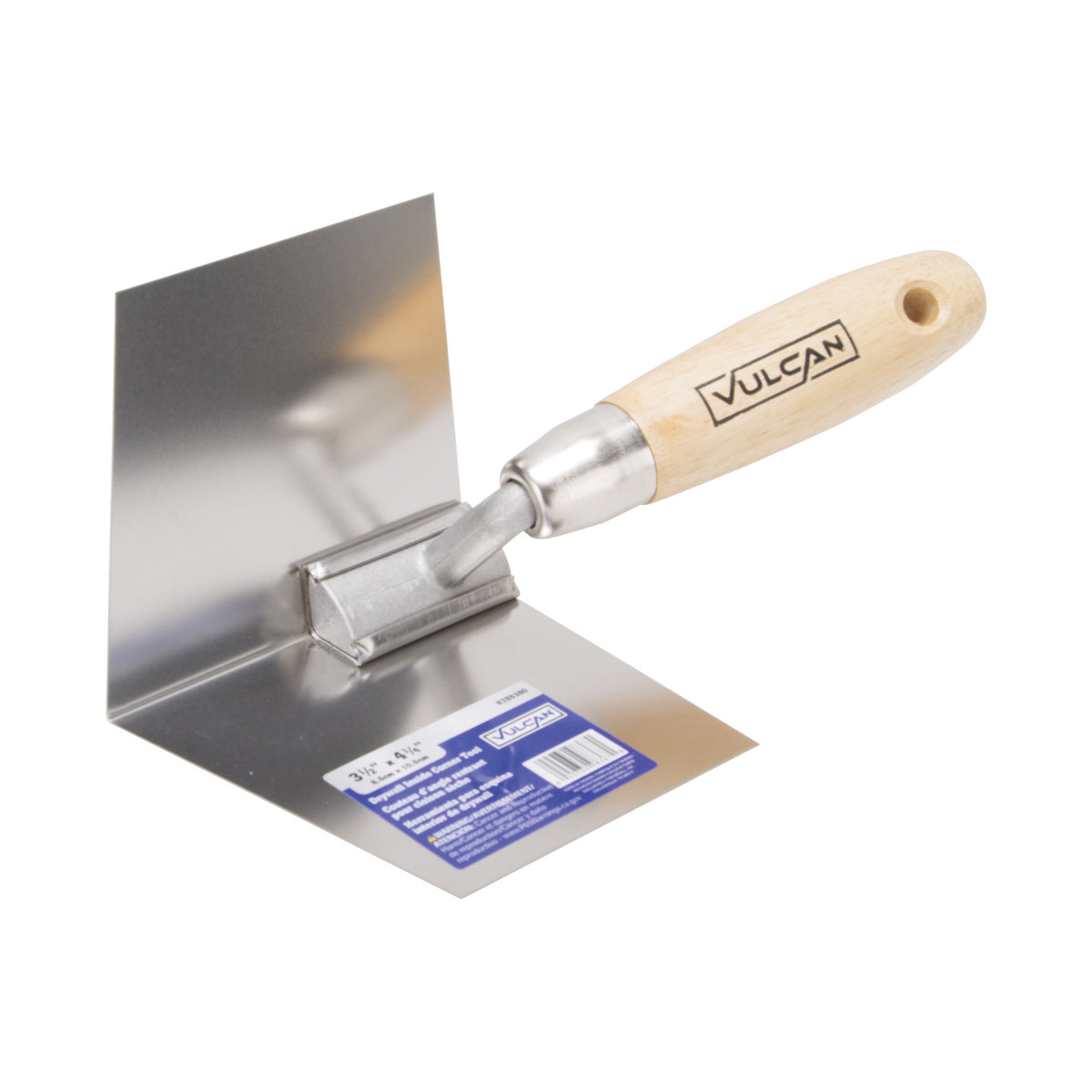 Vulcan 164603L Trowel, 3.5 in W Blade, 4.25 in L Blade, Comfort Grip Handle, Hardwood Handle, 3.5 in Blade Radius