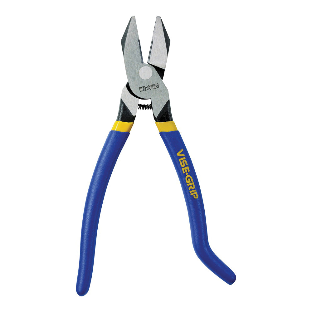 IRWIN 2078909 Iron Workers Plier, 9 in OAL, Blue/Yellow Handle, Cushion Grip Handle, 7/25 in W Jaw, 1-1/2 in L Jaw