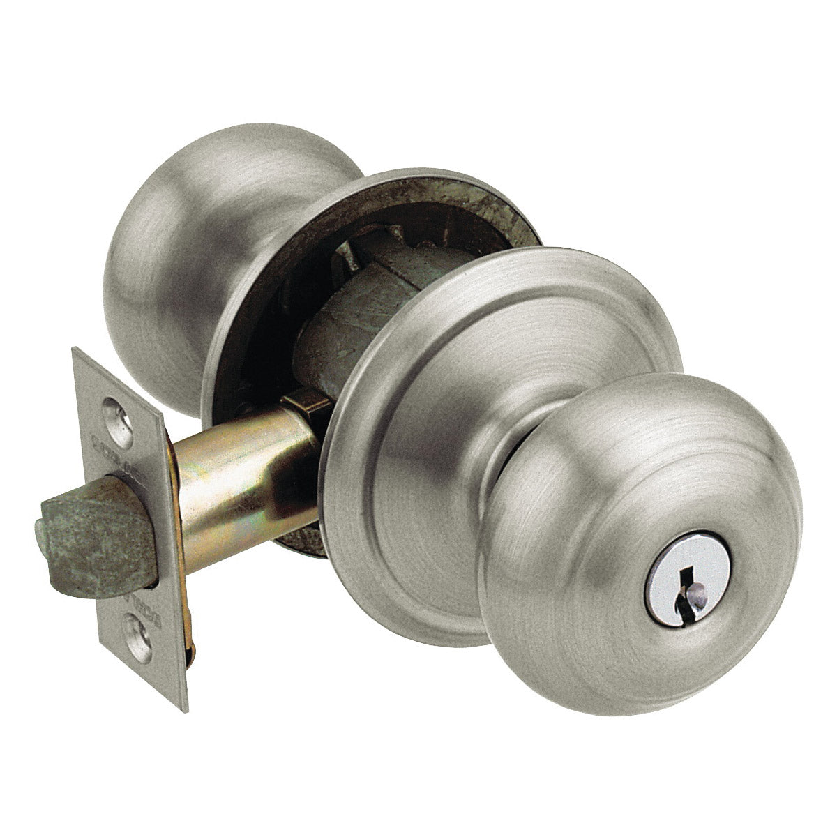 Schlage Georgian Series F51A VGEO620 Keyed Entry Knob, Brass/Zinc, Antique Pewter