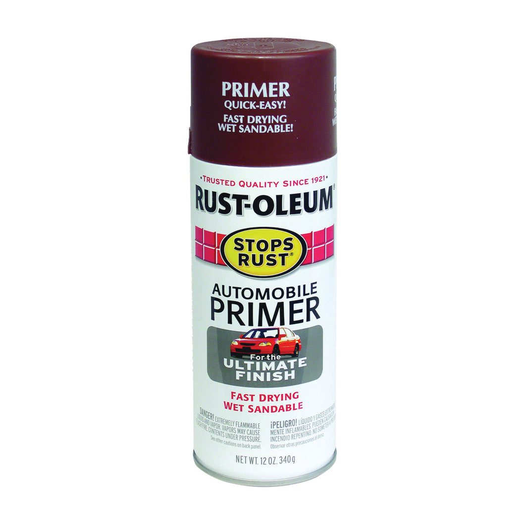 RUST-OLEUM STOPS RUST 2067830 Automotive Primer Spray Paint, Red, 12 oz, Aerosol Can