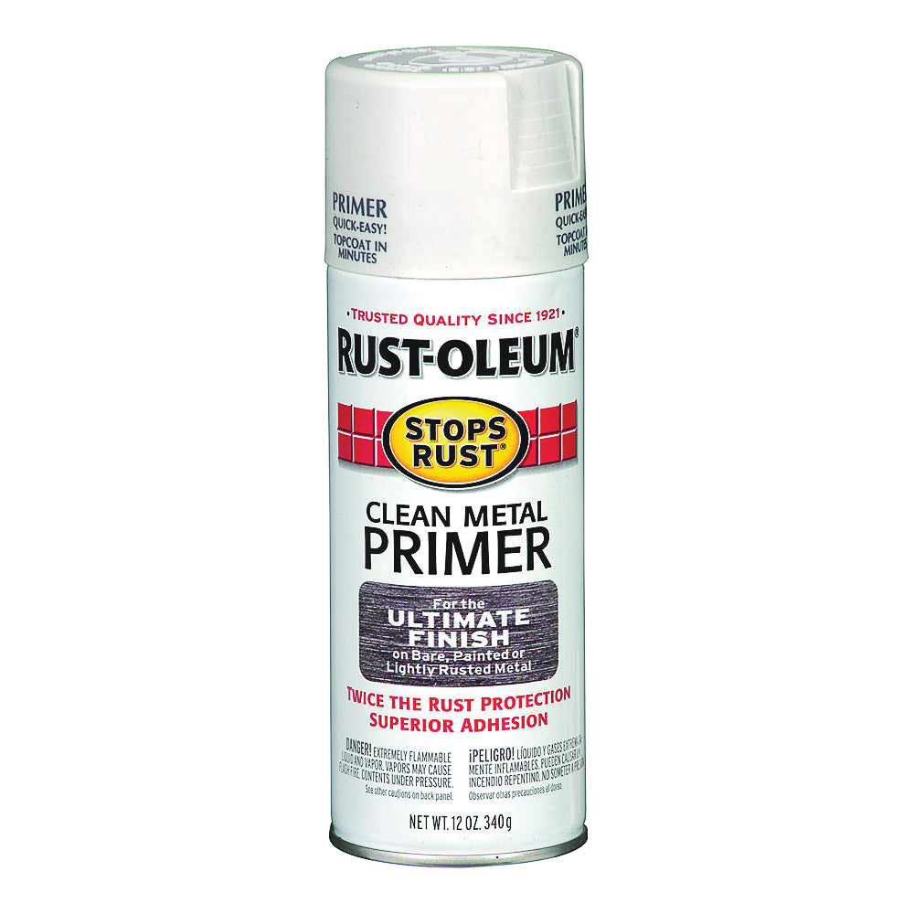 RUST-OLEUM STOPS RUST 7780830 Primer Spray, White, Flat/Matte, 12 oz